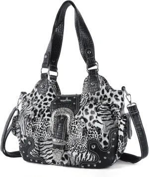 Angel Kiss Hobo Bags for Women Vegan Leather Purses and Handbags Ladies Chic Shoulder Bags Crossbody Purses with Metal Studs