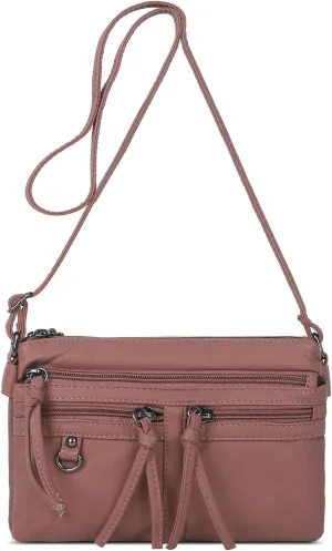 Angel Kiss Small Crossbody Bag for Women Leather Crossbody Purse Triple Compartments Cell Phone Purse Shoulder Bags for Women