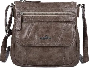 Angelkiss Small Womens Crossbody Bag Leather Shoulder Purse for Women Hobo Bag with Adjustable Shoulder Strap
