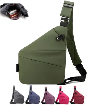 Anti Theft Travel Bag for Women Men, The Slim Carry Sling Bag, Personal Flex Travel Purses Crossbody Bags Multi Pocket