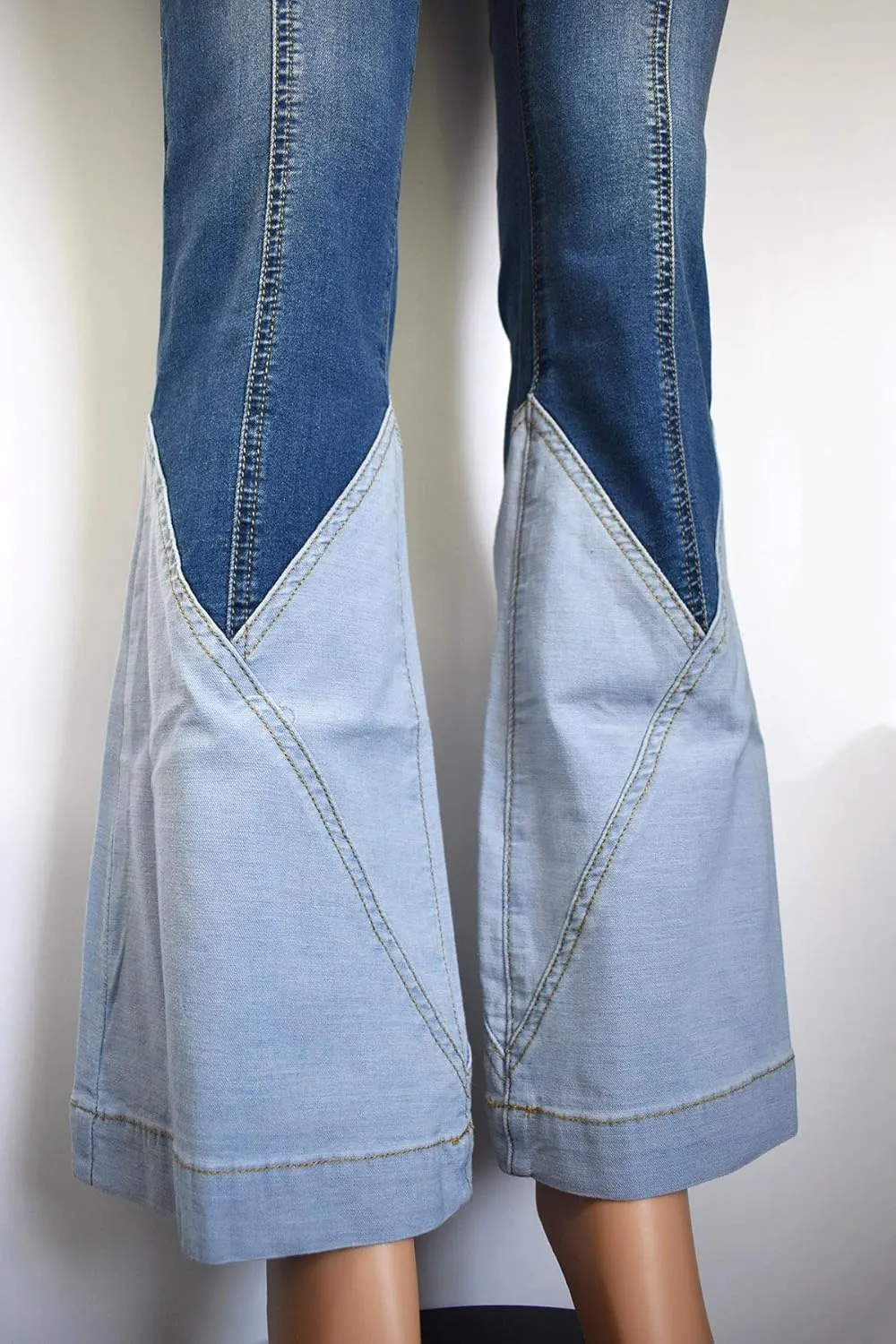 Aodrusa Women Frayed Patch Jeans High Waist Raw Hem Denim Y2k Pants Boyfriend