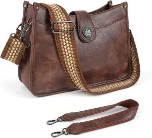 APHISON Crossbody Bags For Women Trendy, Leather Hobo Handbag Crossbody Purses Shoulder Bucket Bag with 2 Strap