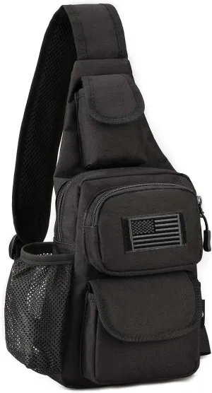 ArcEnCiel Tactical Sling Pack Military Molle Chest Crossbody Shoulder Bags with Patch
