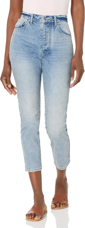 Armani Exchange Women's Cropped Boyfriend Logo Patch Denim