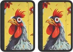 Art Chicken Painting Car Seat Belt Pad 2 Pack Universal Fit Seatbelt Cover Soft and Comfortable Backpack Shoulder Pad Adjustable Neck Cushion Protector Harness Pad for Car Bag