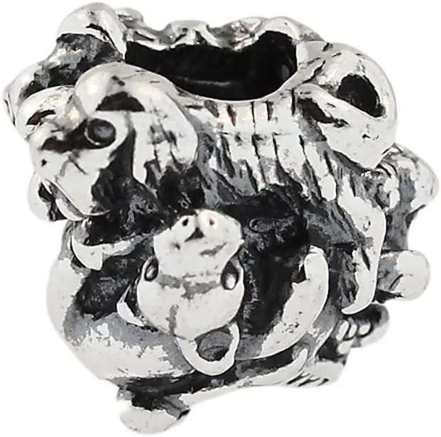 Authentic Trollbeads Sterling Silver 11355 Family of Puppies