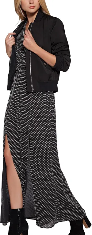 Avec Les Filles by Joyce Azria Clip Dot Maxi Dress (Black/White) Size 0