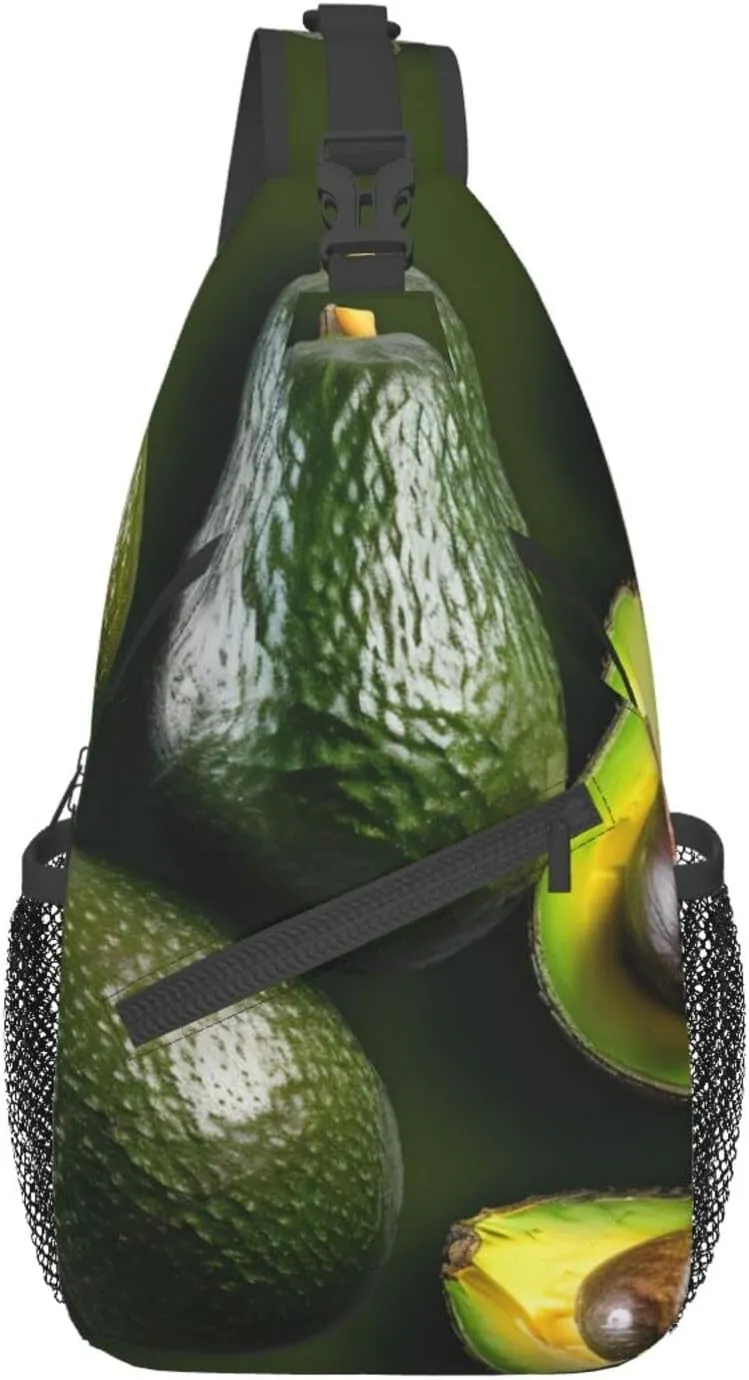 Avocado Fruit Crossbody Bags Sling Backpackï¼ŒMultipurpose Cross body Shoulder Bag for Men and Women Chest Bag Travel Hiking Daypack