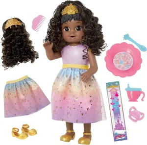 Baby Alive Princess Ellie Grows Up! Doll, 18-Inch Growing Talking Baby Doll Toy for Kids Ages 3 and Up, Black Hair