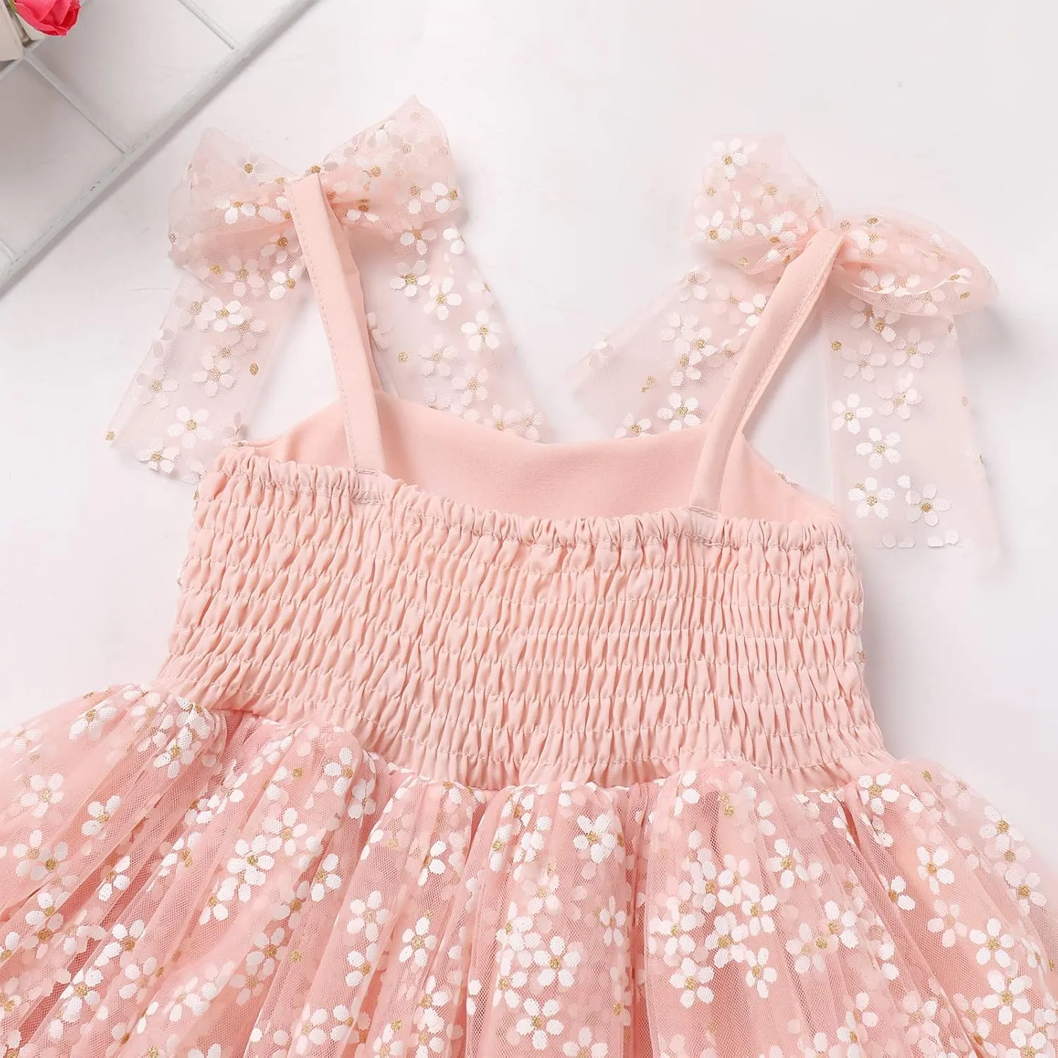 Baby Girls Tutu Dress Summer Sleeveless Backless Princess Birthday Party Dresses Sequin Ruffle Tulle Bowknot Sundress