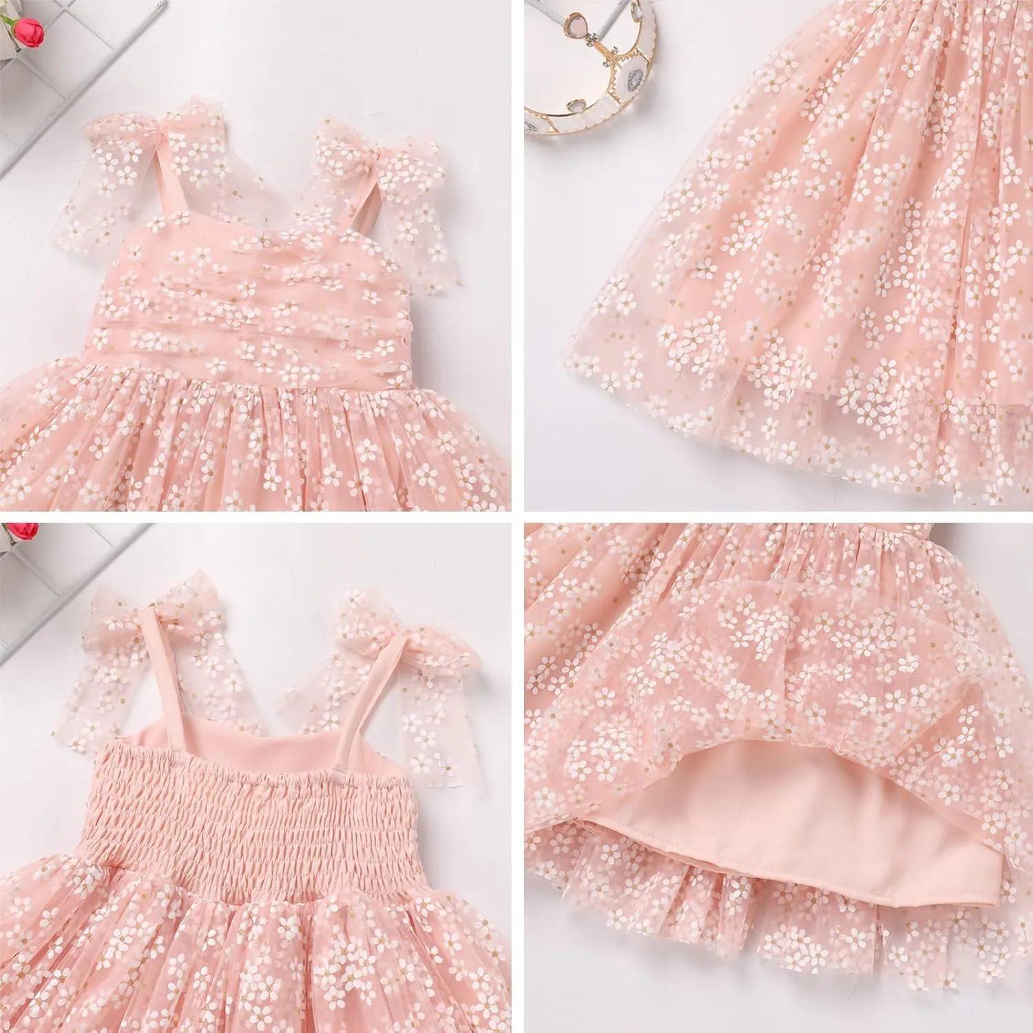 Baby Girls Tutu Dress Summer Sleeveless Backless Princess Birthday Party Dresses Sequin Ruffle Tulle Bowknot Sundress