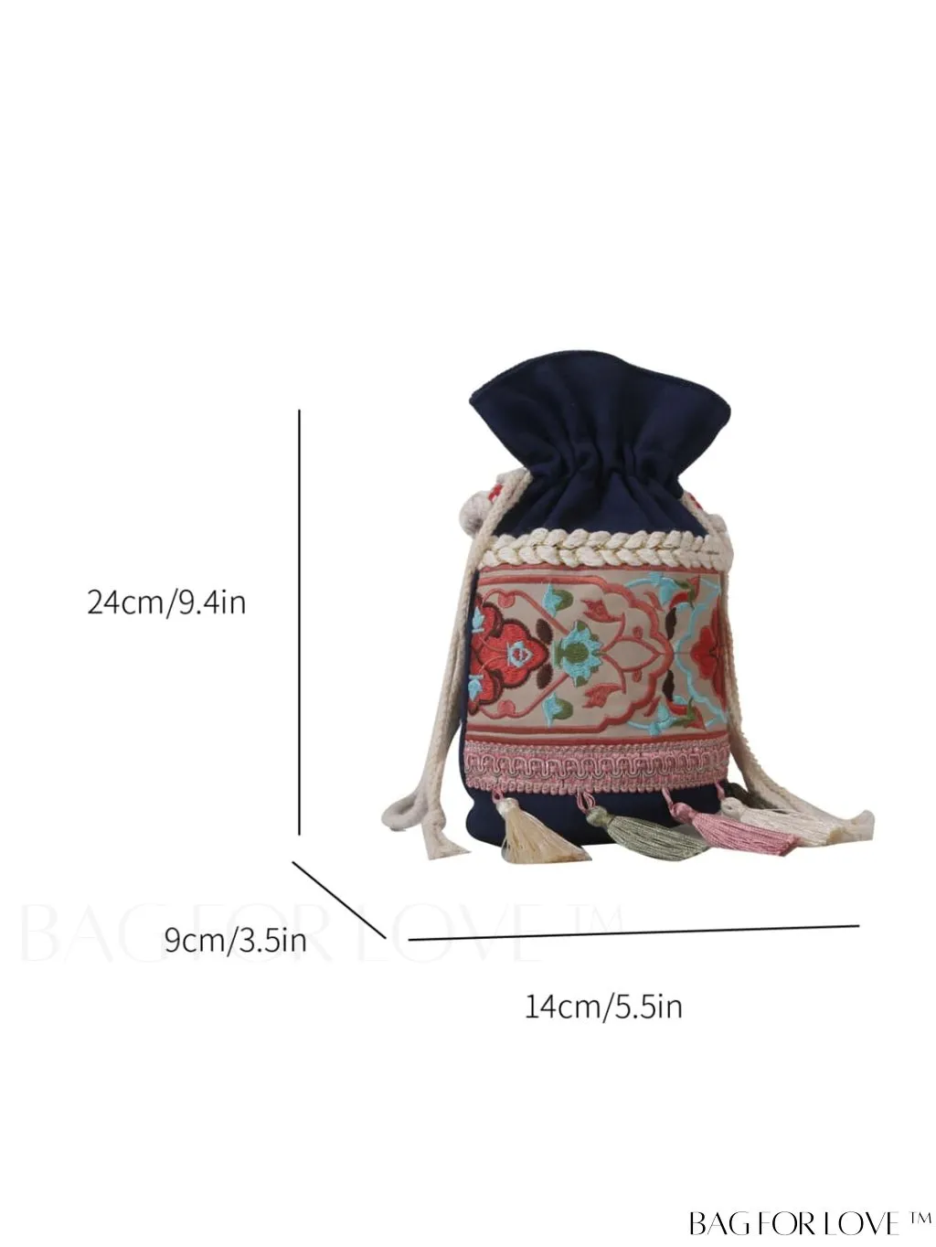 BagForLove - Bohemian Embroidery Tassel Crossbody Bag: Vintage Style, Womens Mini Design