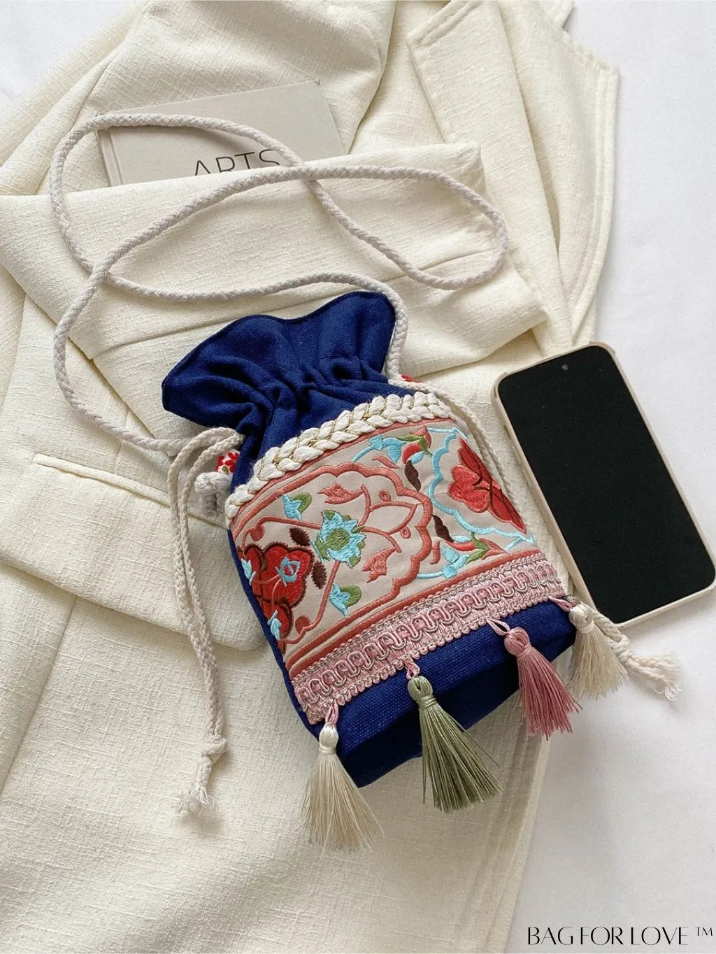 BagForLove - Bohemian Embroidery Tassel Crossbody Bag: Vintage Style, Womens Mini Design