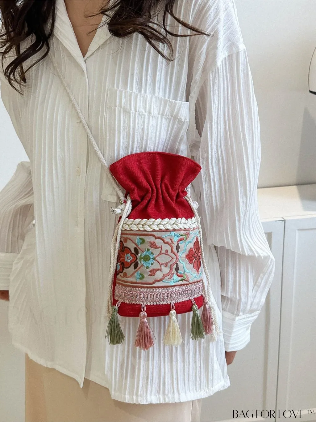 BagForLove - Bohemian Embroidery Tassel Crossbody Bag: Vintage Style, Womens Mini Design