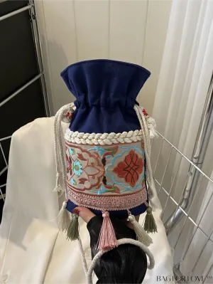 BagForLove - Bohemian Embroidery Tassel Crossbody Bag: Vintage Style, Womens Mini Design