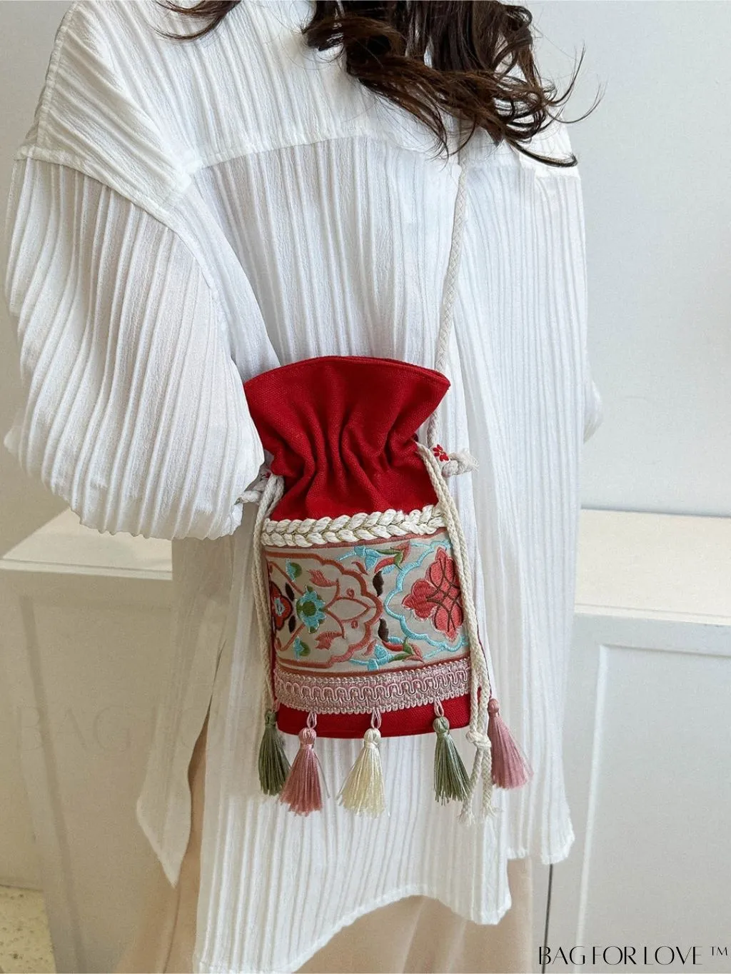BagForLove - Bohemian Embroidery Tassel Crossbody Bag: Vintage Style, Womens Mini Design
