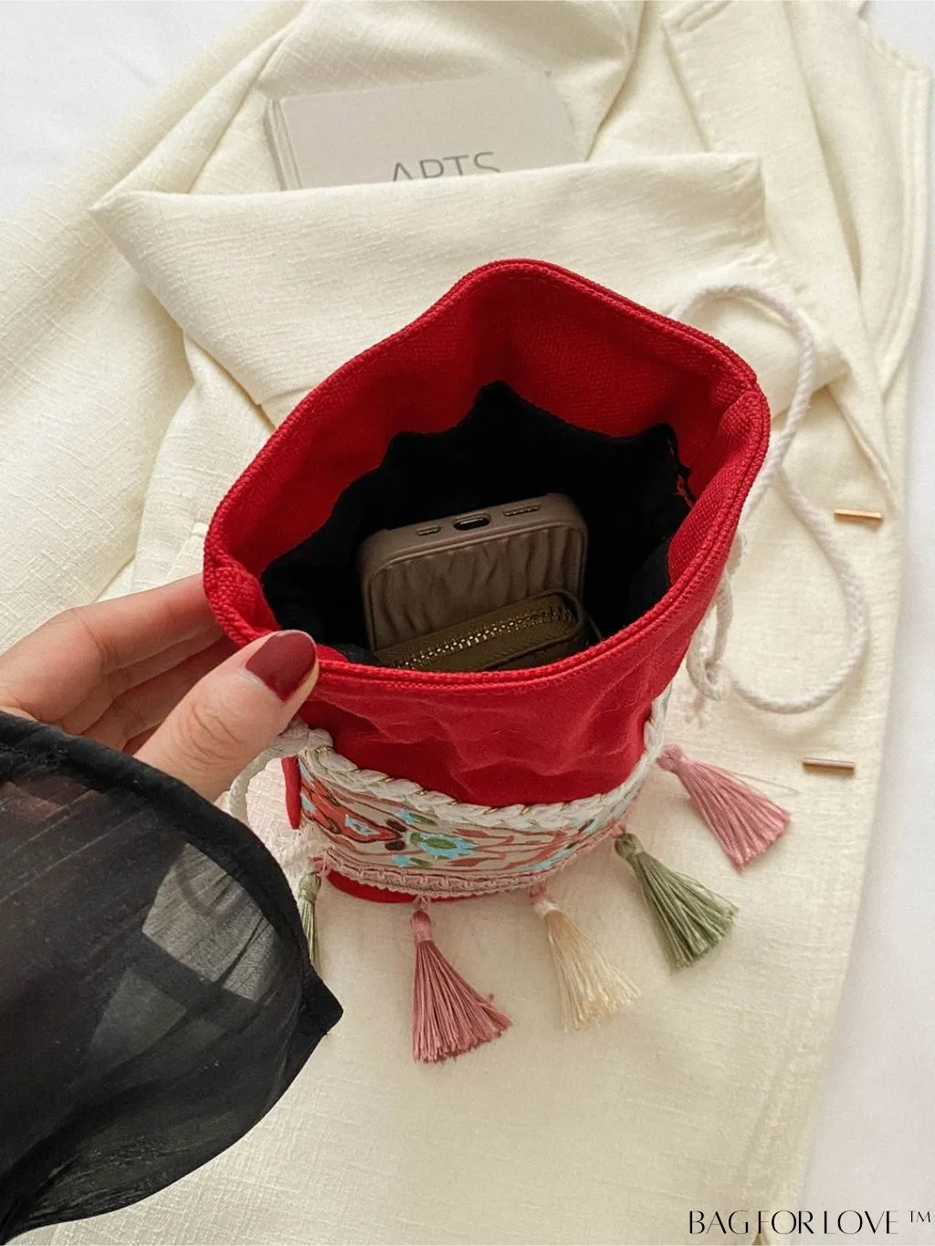 BagForLove - Bohemian Embroidery Tassel Crossbody Bag: Vintage Style, Womens Mini Design