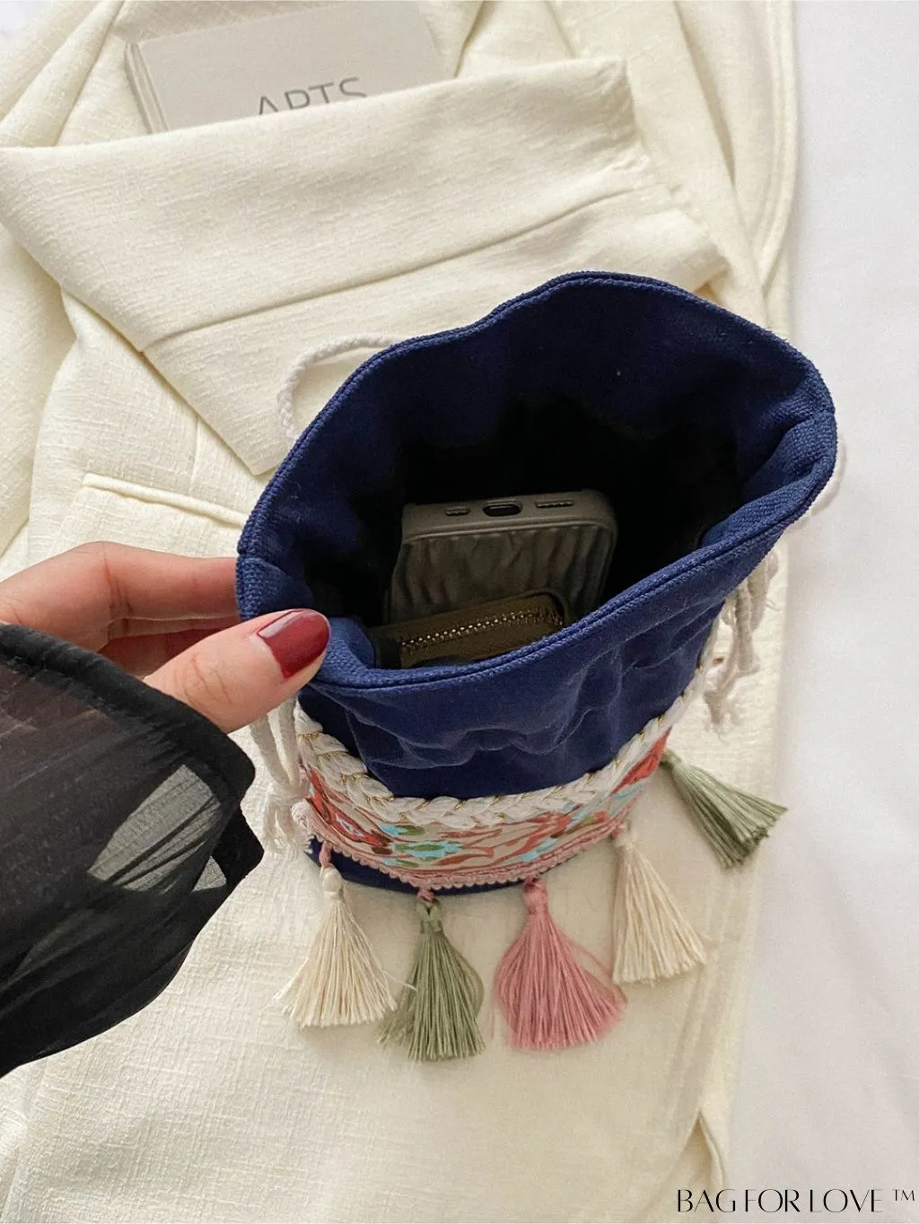 BagForLove - Bohemian Embroidery Tassel Crossbody Bag: Vintage Style, Womens Mini Design