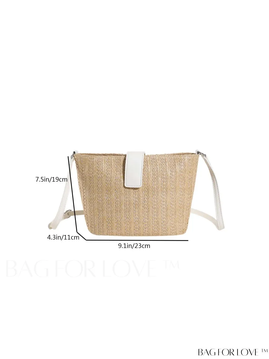 BagForLove - Minimalist Woven Straw Bucket Bag - Womens Chic Vacation Shoulder Crossbody