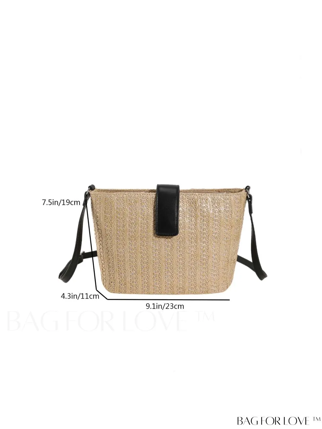 BagForLove - Minimalist Woven Straw Bucket Bag - Womens Chic Vacation Shoulder Crossbody