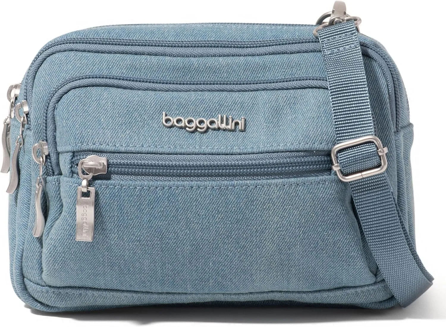Baggallini Triple Zip Small Crossbody Bag