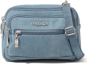 Baggallini Triple Zip Small Crossbody Bag