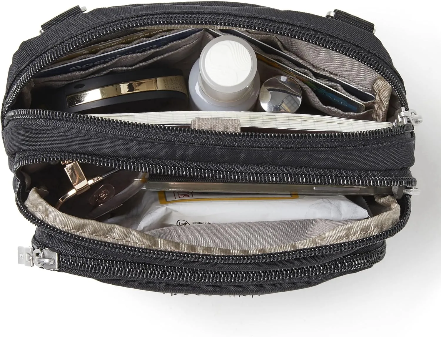 Baggallini Triple Zip Small Crossbody Bag