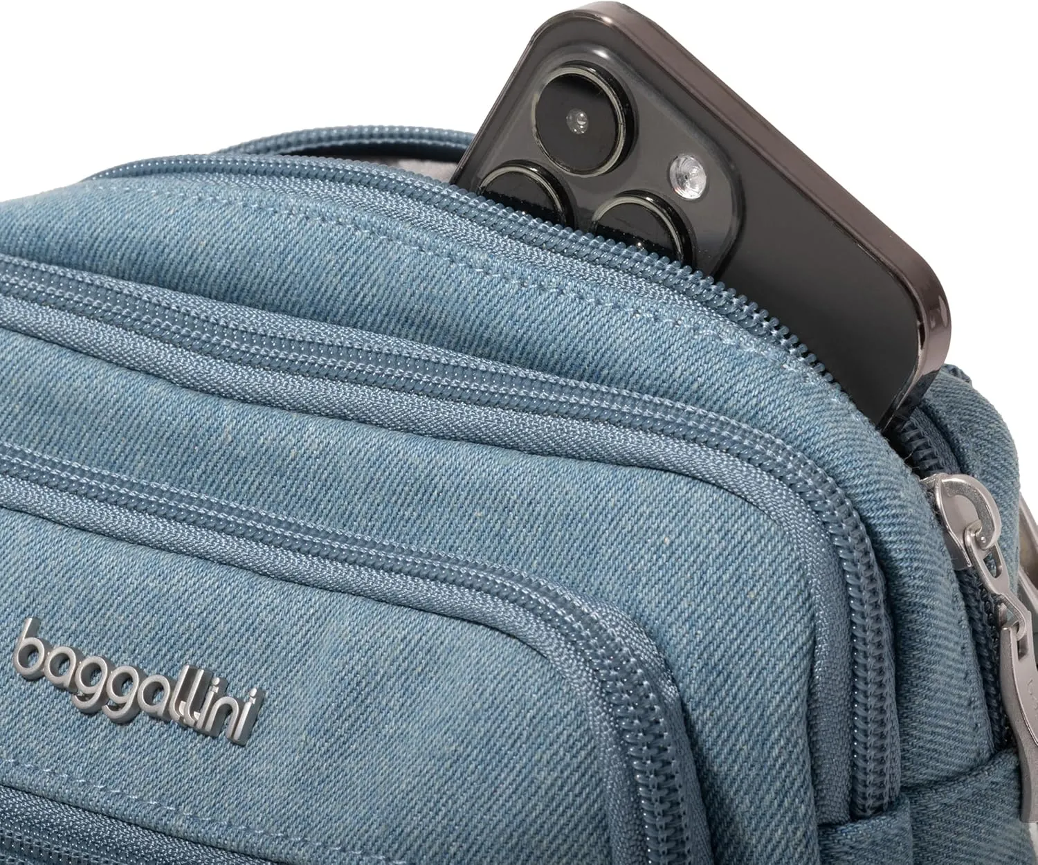 Baggallini Triple Zip Small Crossbody Bag