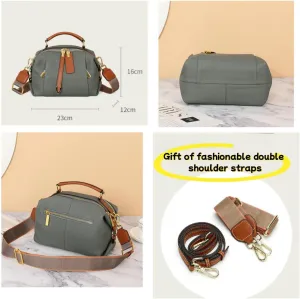 Bags Women'S Genuine Leather Bag Contrast Color Messenger Bag Handbag Shoulder Pillow Bag