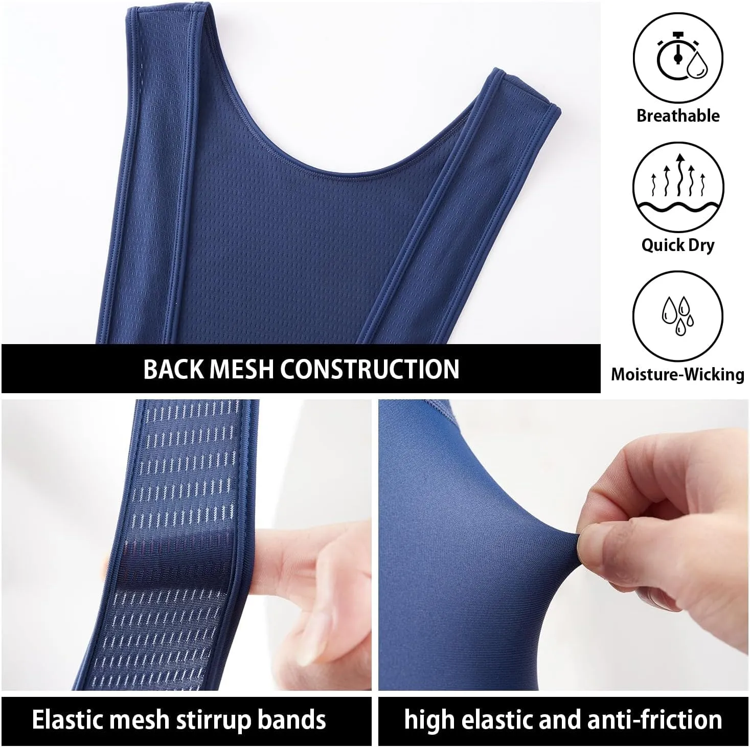 baleaf Men's Cycling Bib Shorts 4D Padded, Road Bike Cycling Bibs Biking Bicycle Shorts Gel Pockets UPF50 