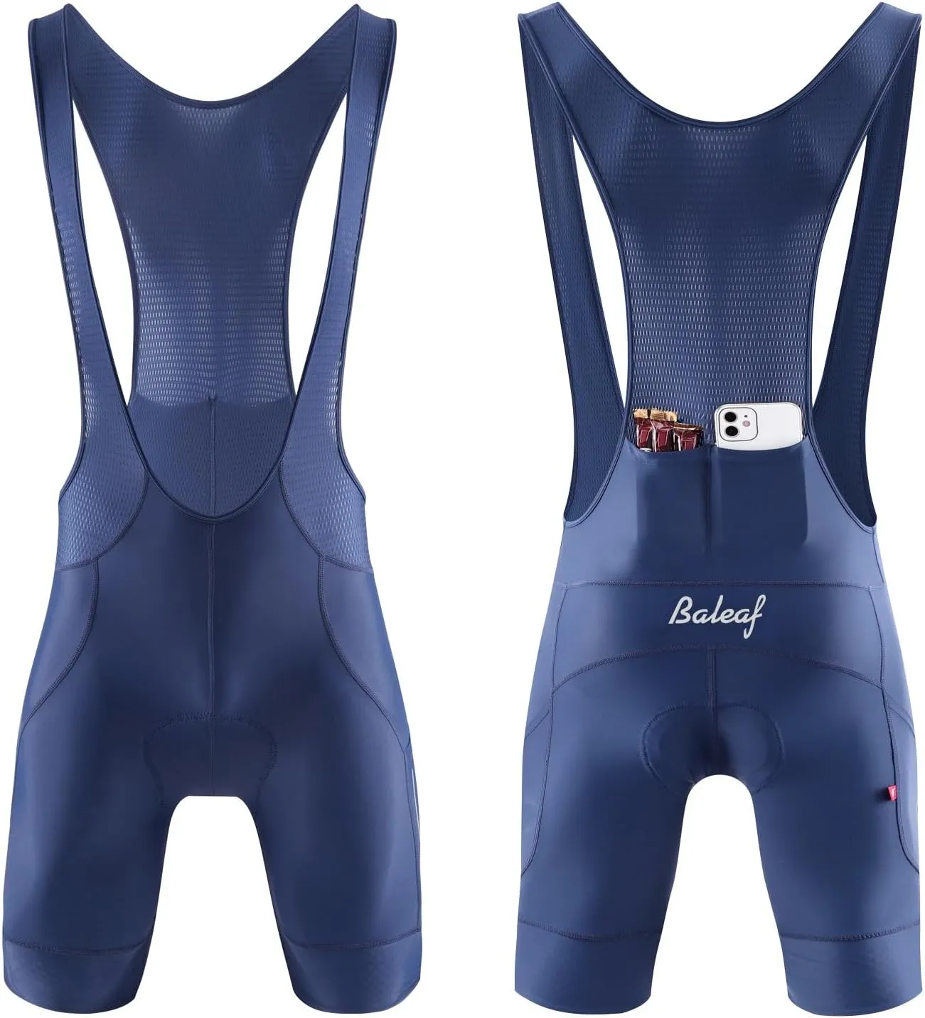 baleaf Men's Cycling Bib Shorts 4D Padded, Road Bike Cycling Bibs Biking Bicycle Shorts Gel Pockets UPF50 