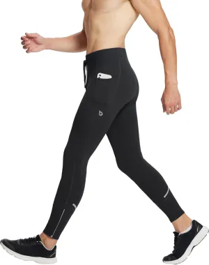 baleaf Men's Winter Running Tights Thermal Cycling Pants Water Resistant Pockets Zipper Legs Cold Weather