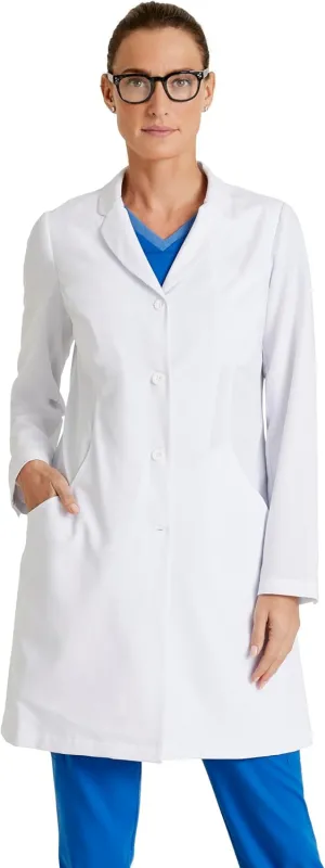 BARCO Grey's Anatomy Scrubs Signature - Penelope Lab Coat for Women, Professional Full-Length 4-Button Long Sleeve 35"- 37"