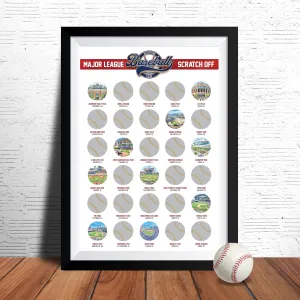 Baseball Stadium Scratch Off Poster: Map, Wall Art, Travel Tracker