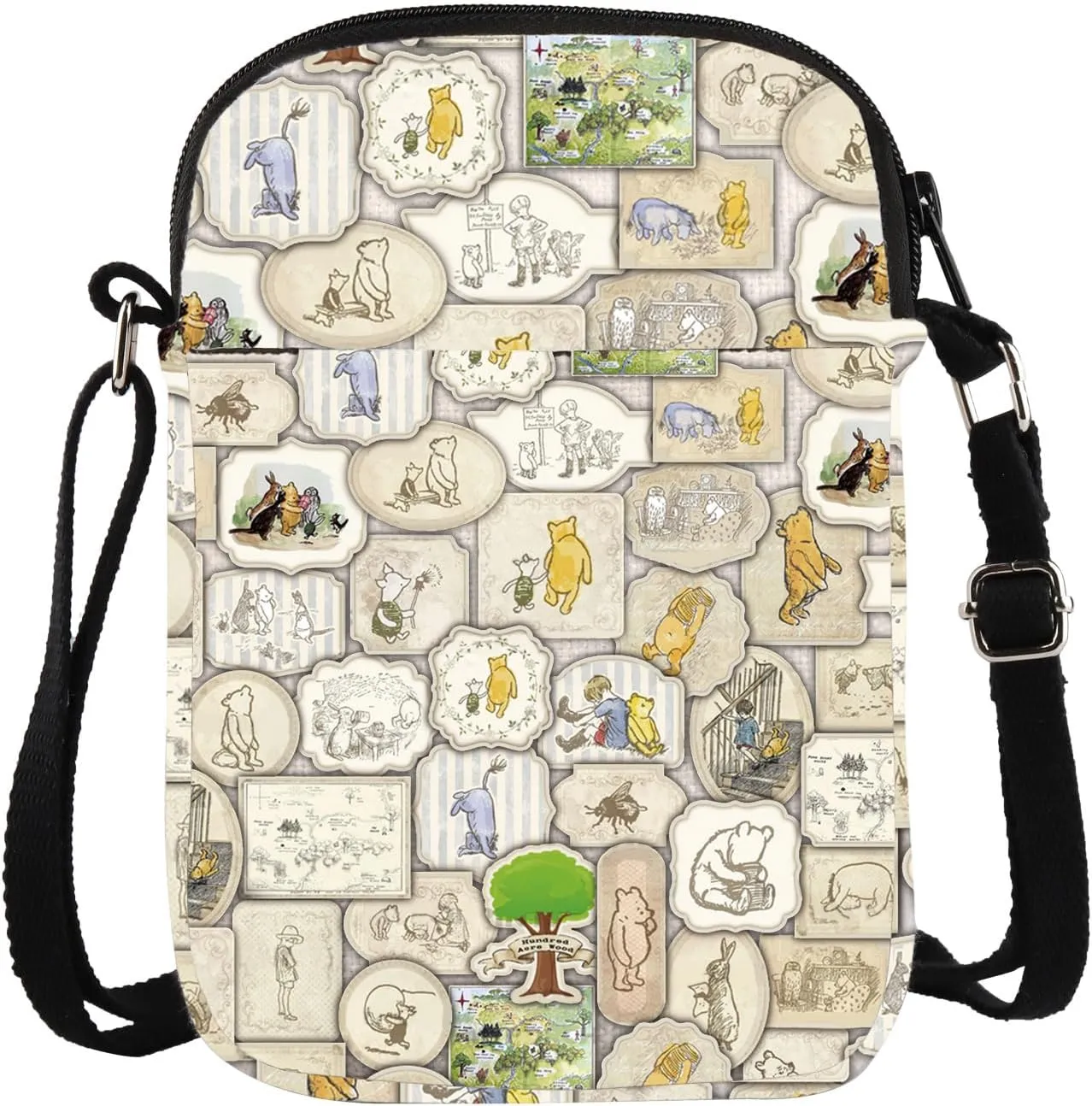 Bear Themed Crossbody Bag Pigle Rabbit Friends Poor Bear Inspired Crossbody Bag