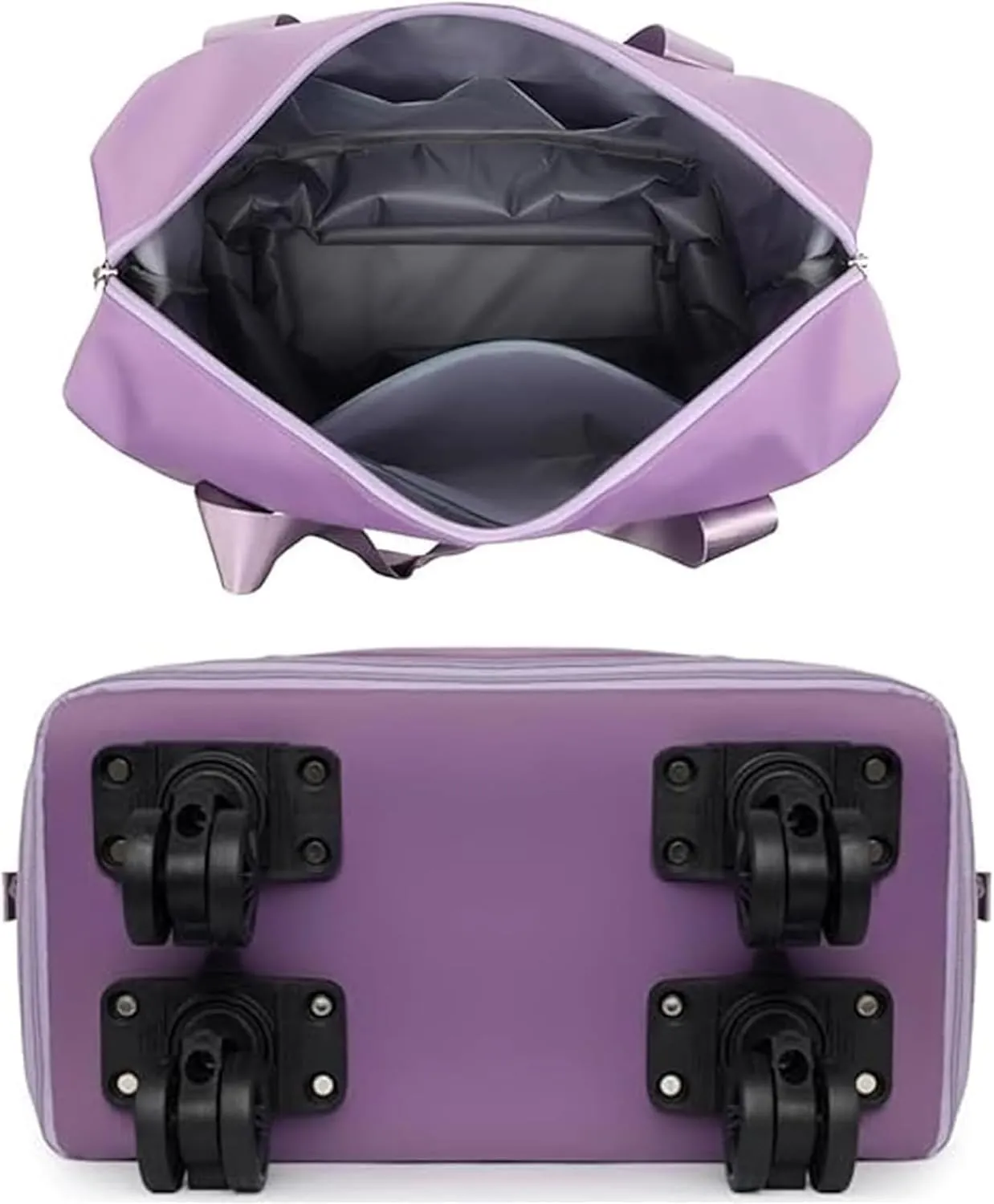 Beente Travel Bag with Wheels, Kulken Travel Bag with Shoe Organizer, 2025 New Large Capacity Travel Bags - Universal Wheel Removable (Pink)