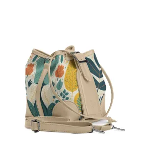 Beige Bucket Bags Leaves