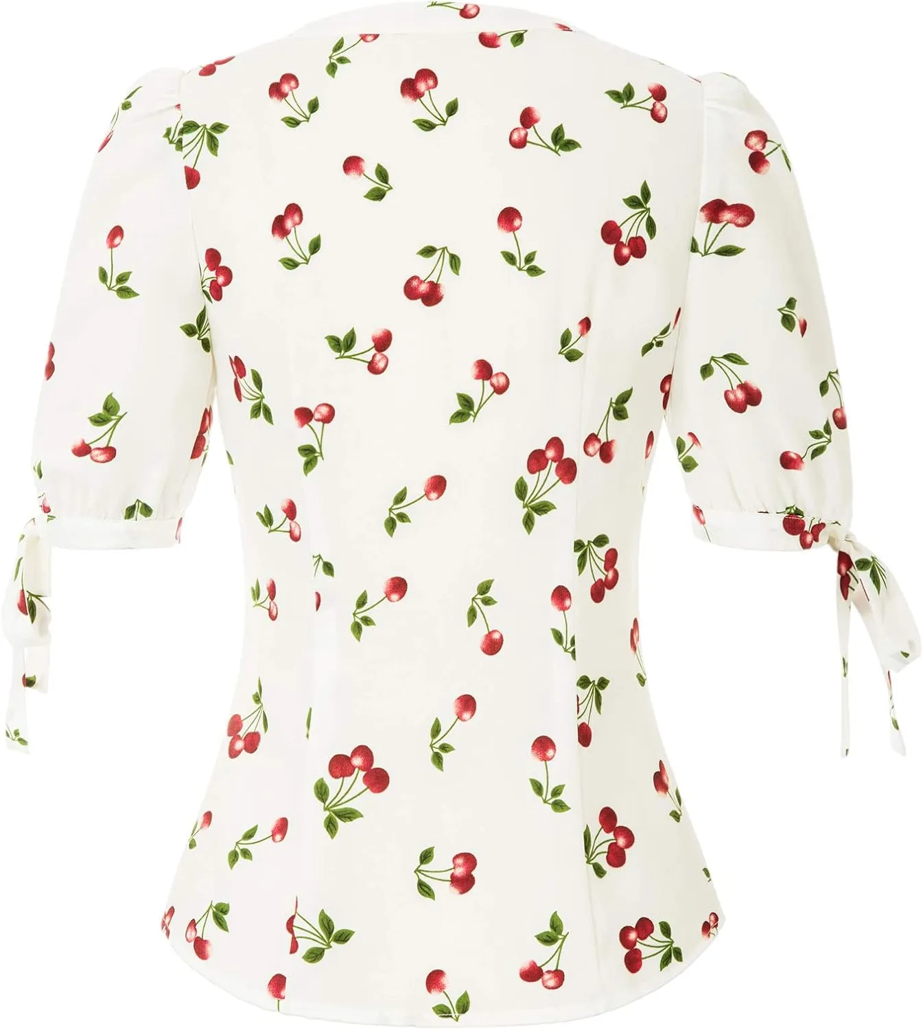 Belle Poque Women's V Neck Puff Sleeve Blouse Vintage Shirts for Women 1950s