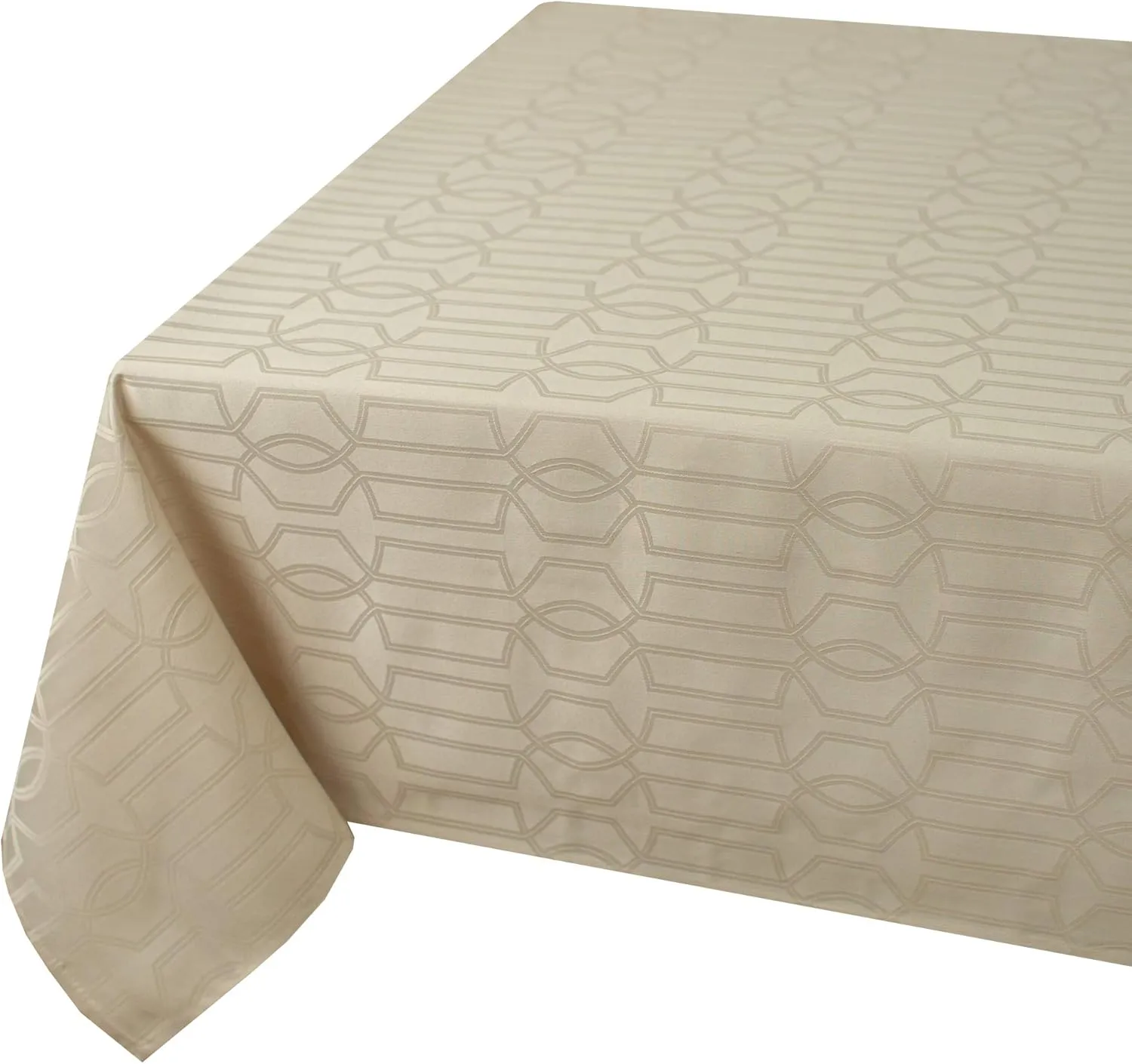Benson Mills Orelle SPILLPROOF Jacquard Tablecloth, 60 in x 104 in, Cream