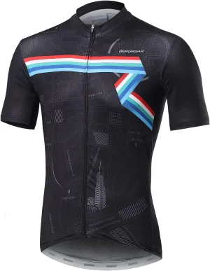BERGRISAR Cycling Jersey Mens Bike Shirts Short Sleeve Bicycle Biking Clothes with Pockets Reflective