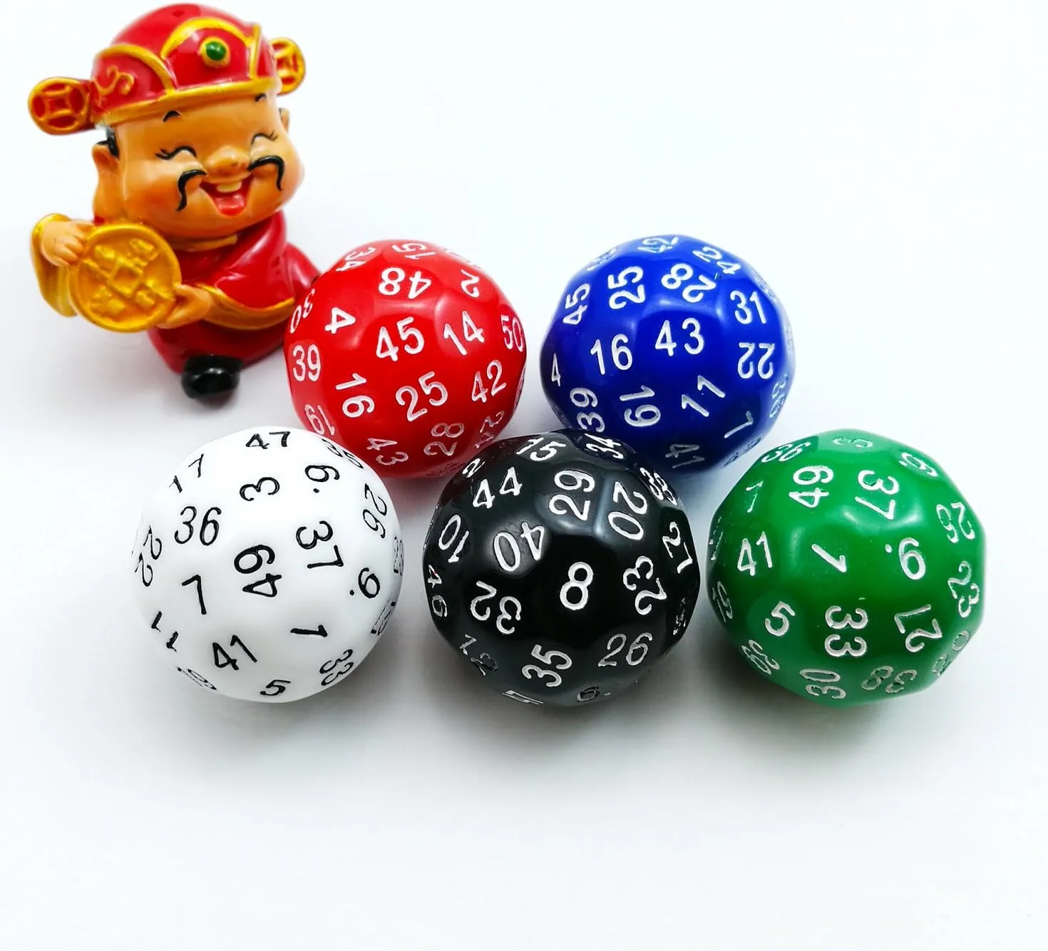 Bescon Complete Polyhedral Dice Set of 12pcs D3-D60 60 Sides and 50 Sides RPG Dice Set Opaque White D3 D4 D6 D8 D10 D% D12 D20 D24 D30 D50 D60