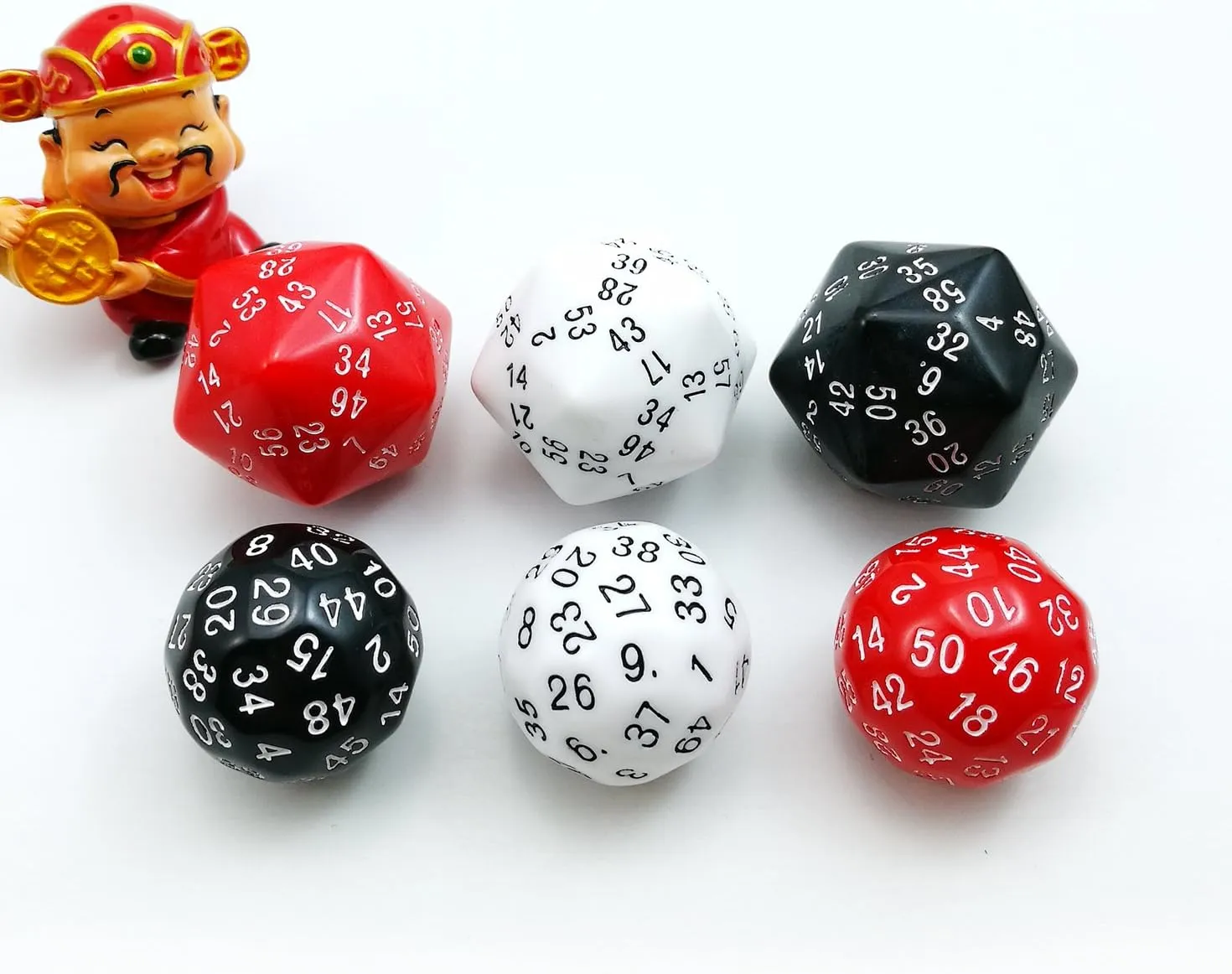Bescon Complete Polyhedral Dice Set of 12pcs D3-D60 60 Sides and 50 Sides RPG Dice Set Opaque White D3 D4 D6 D8 D10 D% D12 D20 D24 D30 D50 D60