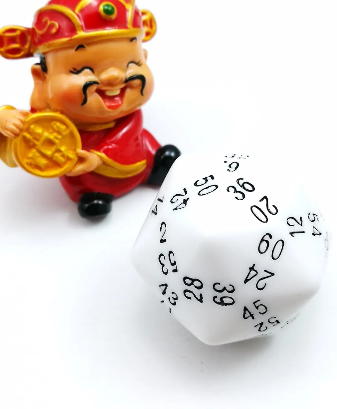 Bescon Complete Polyhedral Dice Set of 12pcs D3-D60 60 Sides and 50 Sides RPG Dice Set Opaque White D3 D4 D6 D8 D10 D% D12 D20 D24 D30 D50 D60