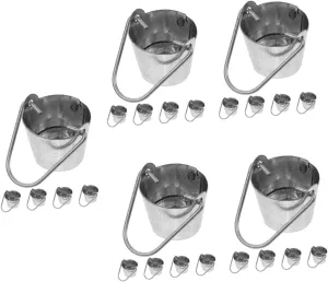 BESPORTBLE 5sets Realistic Miniature Water Bucket Iron Material Perfect for Dollhouse and Garden Decor 5pcs*5