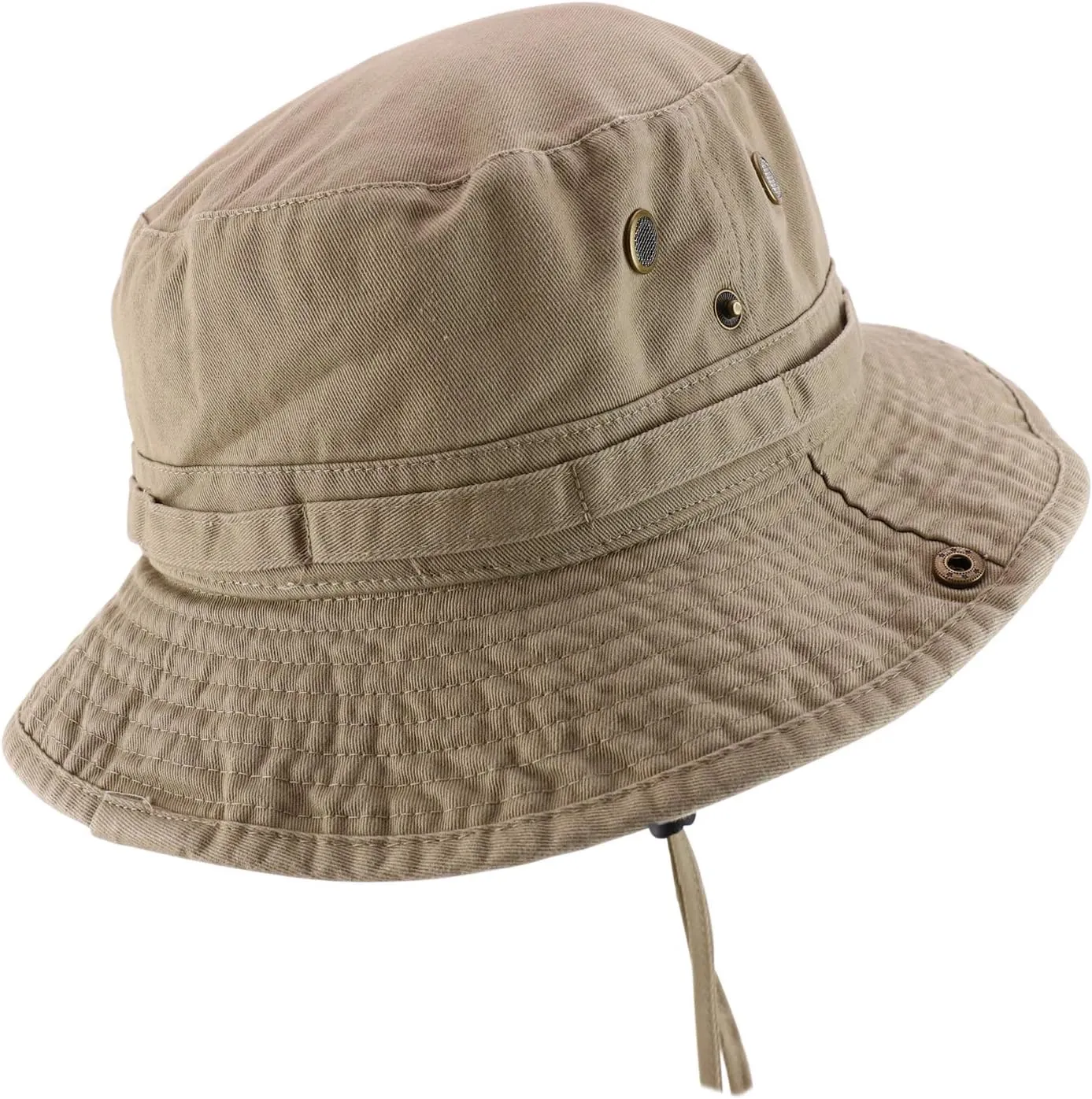 Big Oversized Jungle Boonie Bucket Hat with Chin String Fits Upto XXXL