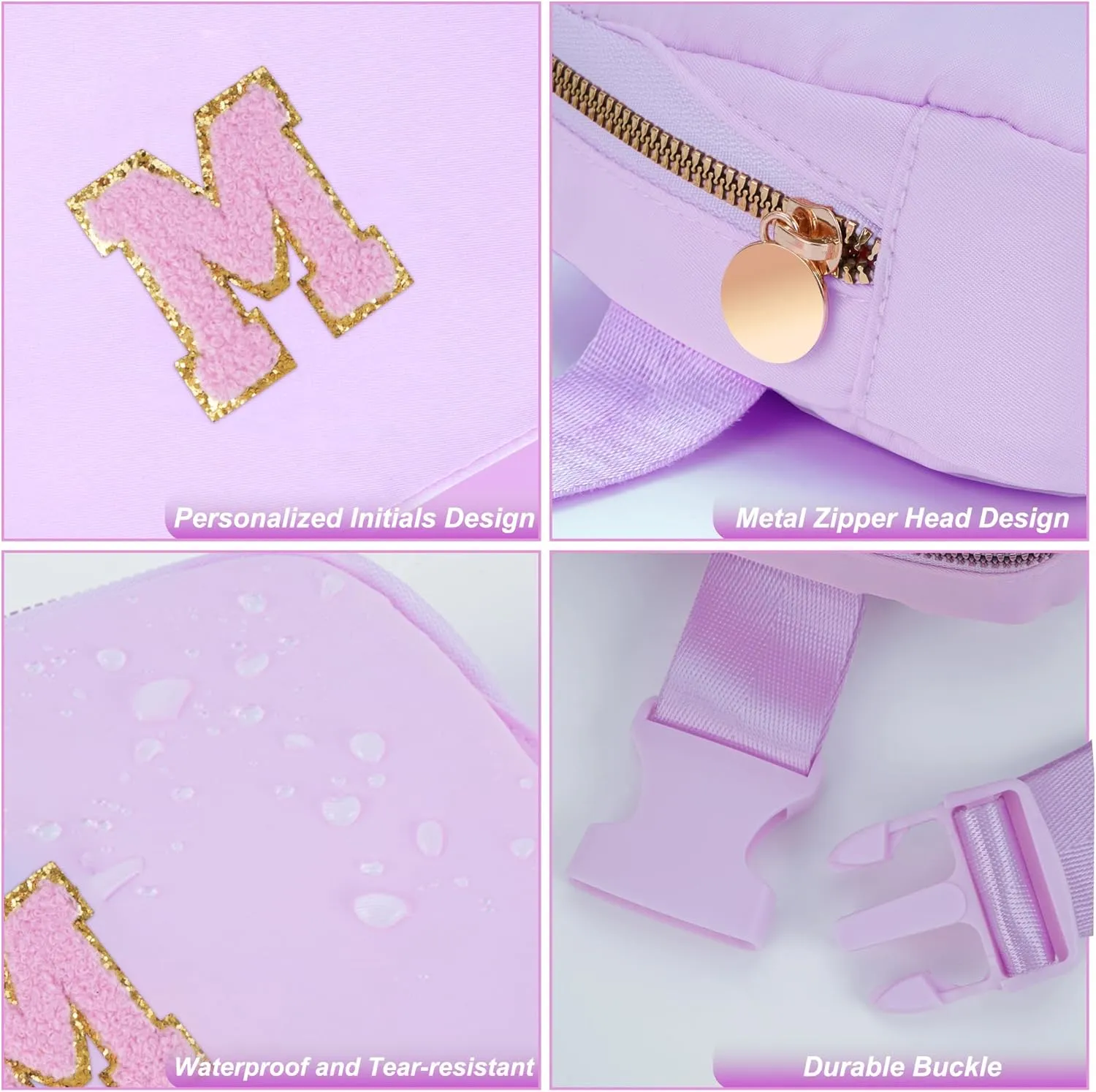 Birthday Gifts for 6 7 8 9 10 11 12 13 Year Old Girls,Fanny Pack Belt Bag Crossbody Bags for Women Girls Kids,Fashion Waist Packs Cute Teen Trendy Stuff Travel Essentials | Lavender,M