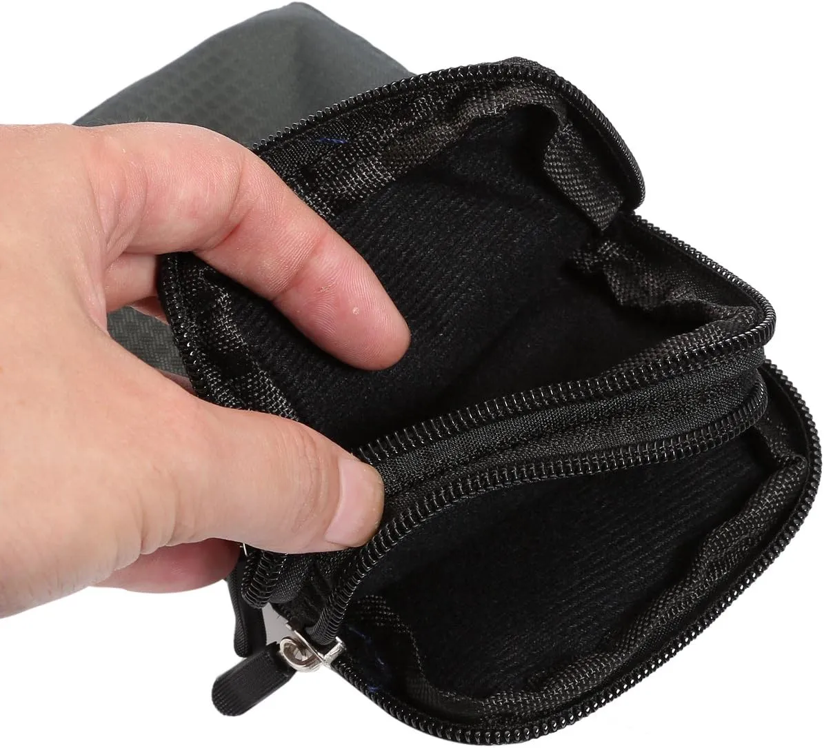 Black Shoulder Phone Bag, Cell Phone Belt Clip Pouch, 6.0" Ladies Men Travel Shoulder Messenger Crossbody Bag with Strap Zipper Waist Pocket Purse Wallet Belt Clip Holder with Carabiner Hook Handbag