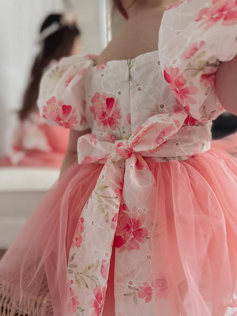 Blossom Puff Sleeve Girls Baby Romper