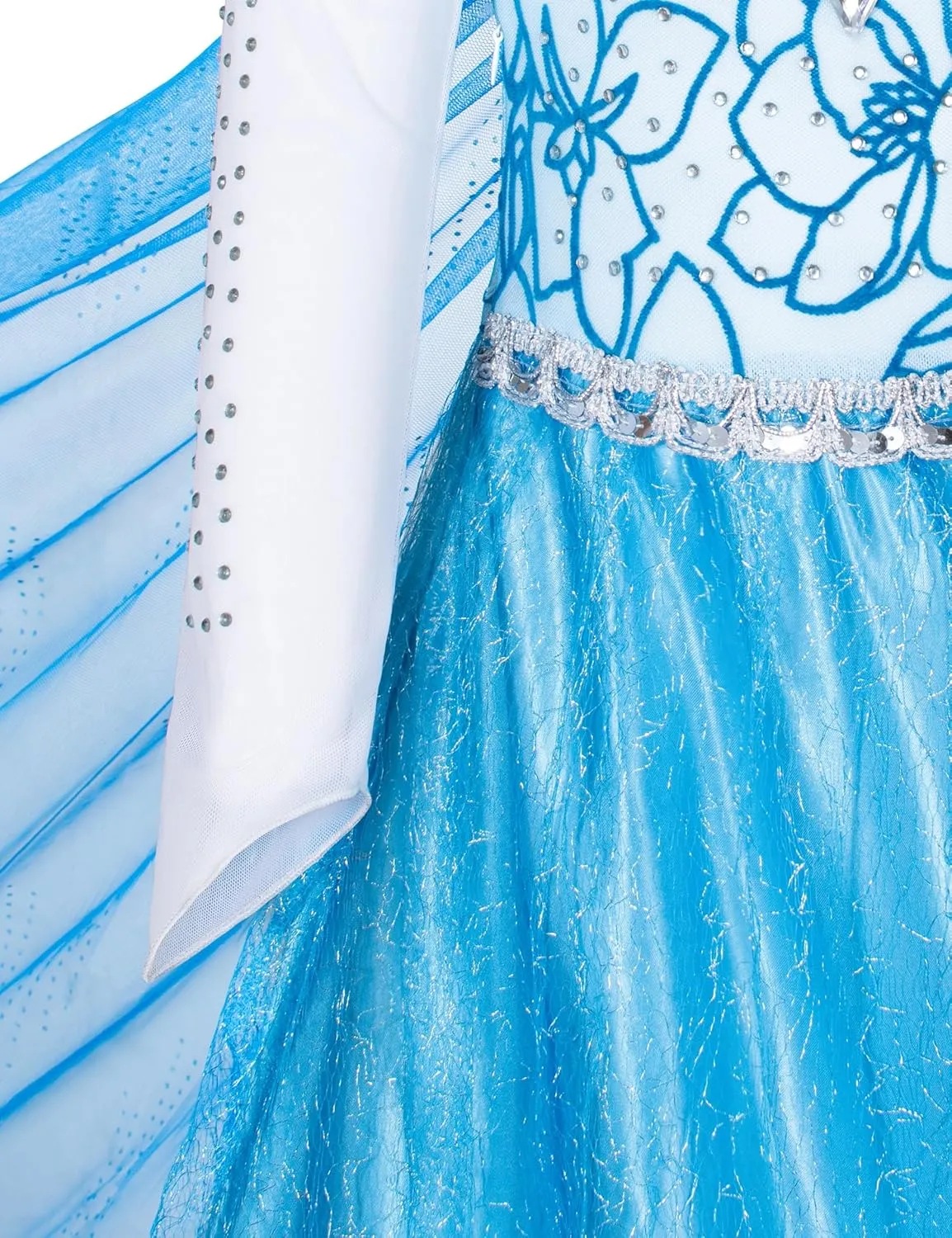 Blue Princess Costumes for Little Girls Dress Up Birthday Party with Accessories