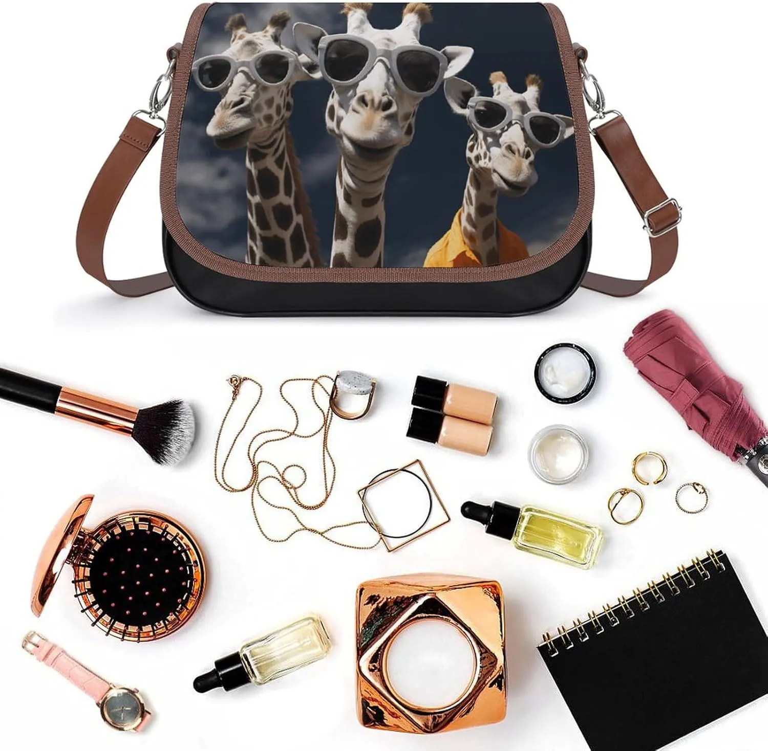 Blue Stripe Stars Skull Crossbody Bags for Women,PU Leather Tote Bag for Women,Shoulder Bag Purse for Work Shopping Travel